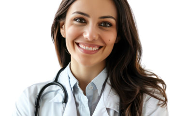 Woman Smiling medical doctor with
.isolated on white background