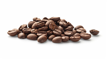 Naklejka premium Realistic photo of coffee beans. Creative artistic diplay of fresh ingredients. AI Generative. 