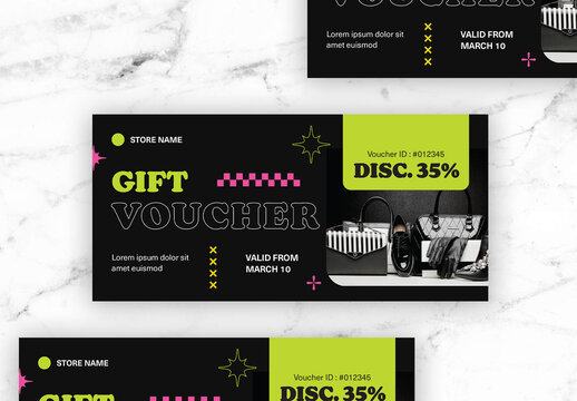 Black and Green Gift Voucher
