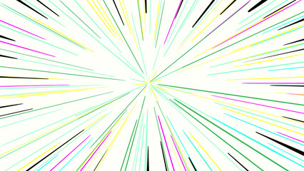 	カラフルなオリジナル集中線