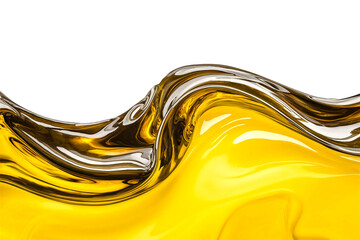 Abstract golden liquid on white background