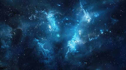 Fototapeta premium Blue transparent water isolated on blue background