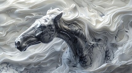 Horse Artistic Marble Effect