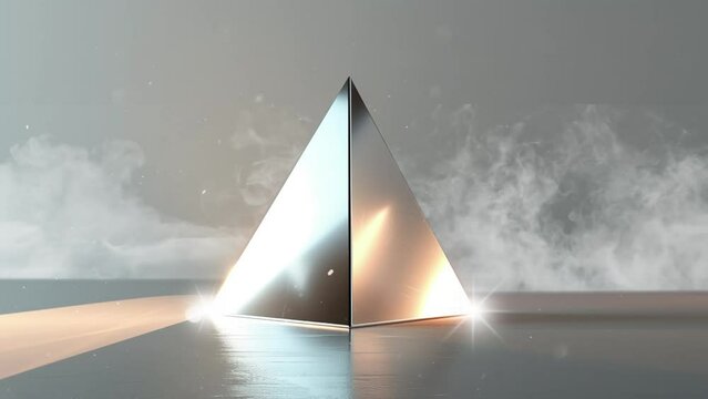 geometry shape realistic render of a conical frustum shape prism. seamless looping overlay 4k virtual video animation background