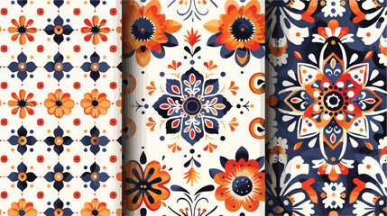 Ornamental talavera mexico tiles decor. Creative design