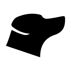 Dog icon, pet face profile vector silhouette glyph pictogram illustration
