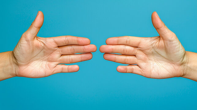 Two hands, palms facing each other, fingers spread apart. - Powered by Adobe
