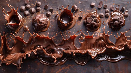 Set of Chocolate Splashes