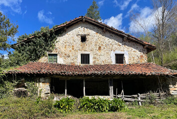 Abandoned farm house along the Camino del Norte in Spain