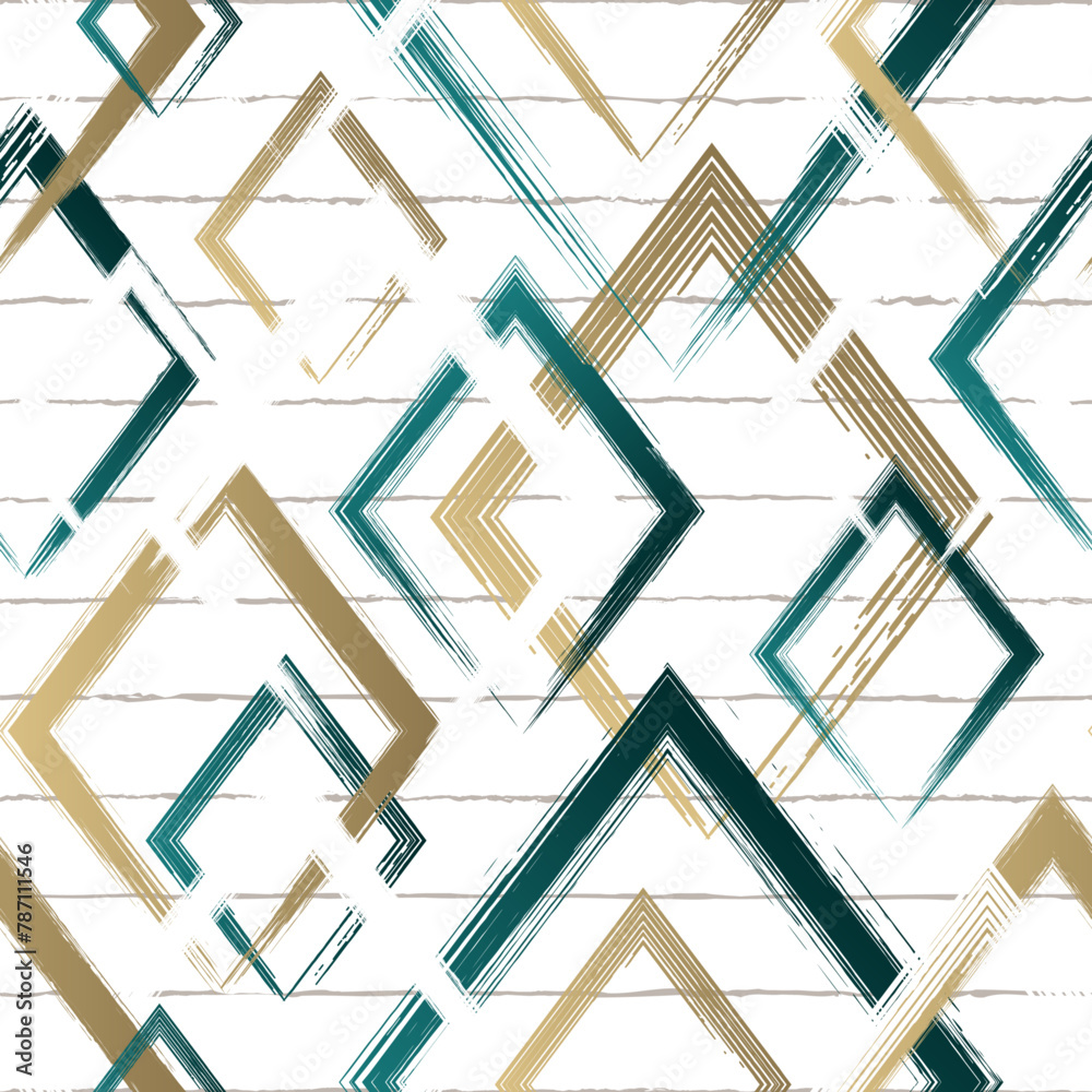 Poster abstract geometric seamless pattern. repeating geometry line background for design prints. repeated 
