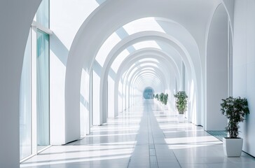 White Tunnel With Long White Wall