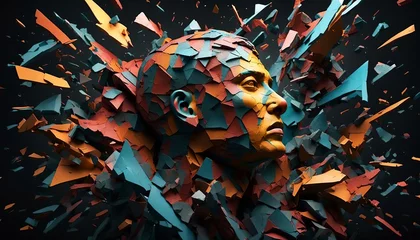 Poster Shattered sculpture of a man  © JP Design