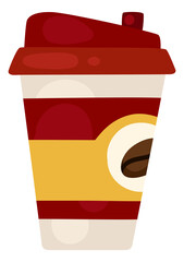 Coffee cup color icon. Takeaway hot drink