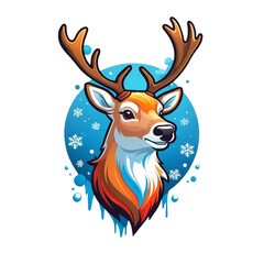 Deer Head Mascot Logo Illustration for t-shirt Design