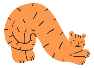 Cute tiger print. Decorative stylized animal icon