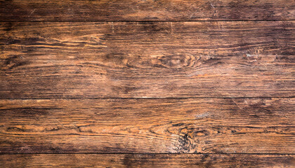 Old rustic wood background,top view on brown grunge wooden texture.