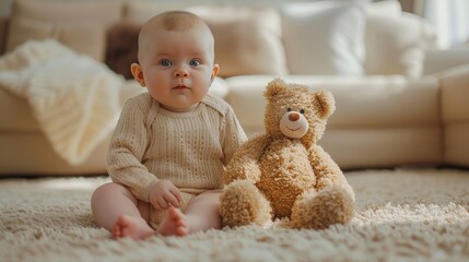 small child teddy bear sitting