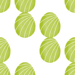 Seamless pattern with easter eggs, hand drawn illustration in watercolor style