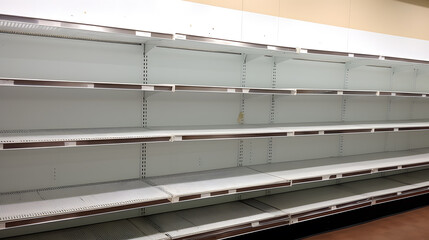 Obraz premium Store interior with shelves, refrigerators, showcase and cash register