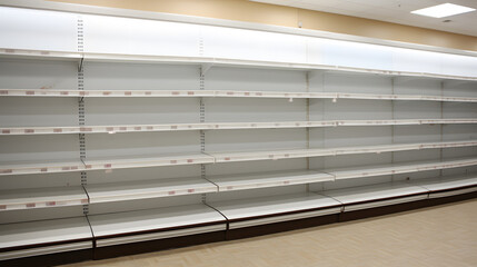 Obraz premium Store interior with shelves, refrigerators, showcase and cash register