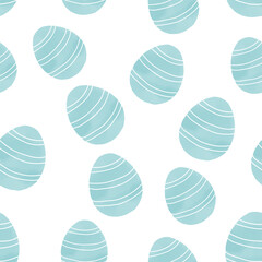 Seamless pattern with easter eggs, hand drawn illustration in watercolor style
