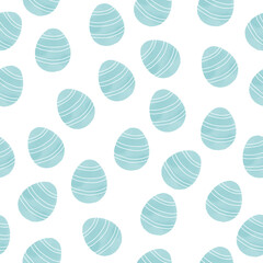 Seamless pattern with easter eggs, hand drawn illustration in watercolor style