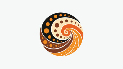 Aboriginal art logo icon design template flat vector
