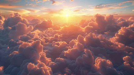 Fotobehang Sun Shining Through Clouds in the Sky © yganko
