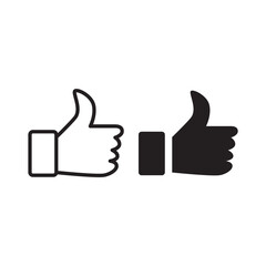 Thumbs up flat icon for apps and websites