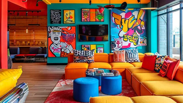 Hip-Hop Hideaway: A Hideaway with Hip-Hop-inspired Decor and 90s Rap Artifacts, Conveying 90s Music Culture
