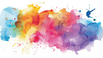 Abstract colorful watercolor on white background