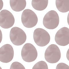 Seamless pattern with easter eggs, hand drawn illustration in watercolor style