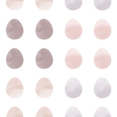 Seamless pattern with easter eggs, hand drawn illustration in watercolor style