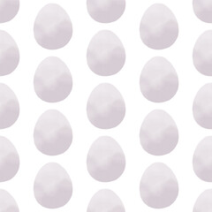 Seamless pattern with easter eggs, hand drawn illustration in watercolor style