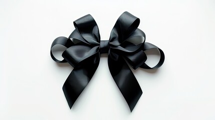black bow isolated on white background
