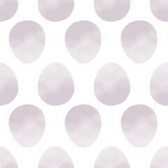 Seamless pattern with easter eggs, hand drawn illustration in watercolor style