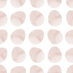 Seamless pattern with easter eggs, hand drawn illustration in watercolor style