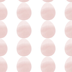 Seamless pattern with easter eggs, hand drawn illustration in watercolor style