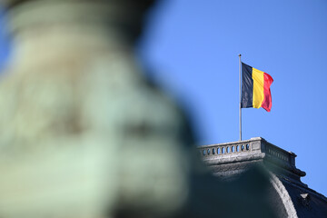 Belgique Drapeau palais royal Bruxelles
