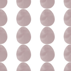 Seamless pattern with easter eggs, hand drawn illustration in watercolor style