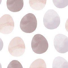 Seamless pattern with easter eggs, hand drawn illustration in watercolor style