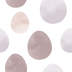 Seamless pattern with easter eggs, hand drawn illustration in watercolor style