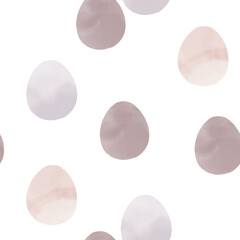 Seamless pattern with easter eggs, hand drawn illustration in watercolor style
