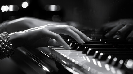 ピアノを弾く人の手 - 787119778