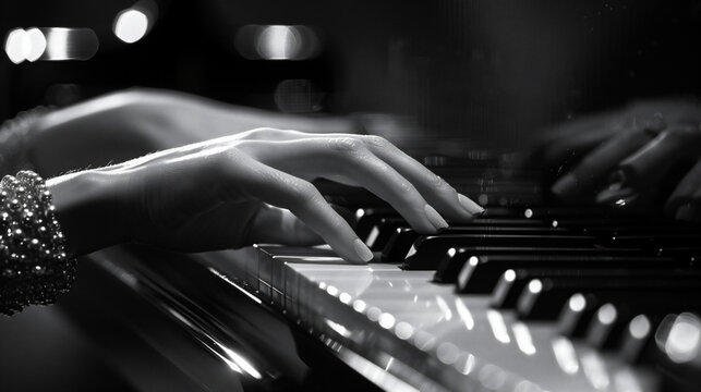 ピアノを弾く人の手
