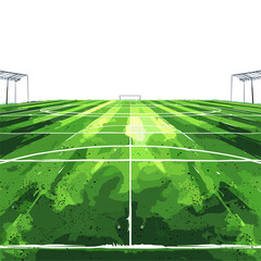 vector drawing of a football field on a white background .Generative AI