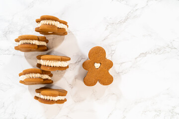 Handcrafted Gingerbread Cookie Sandwiches with Eggnog Buttercream - 787120569