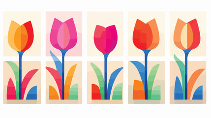 Abstract Tulip Blocks abstract design tulip pattern background