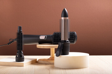 Hair dryer with attachments in a studio shot