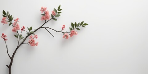 Branch flowers isolated on white background